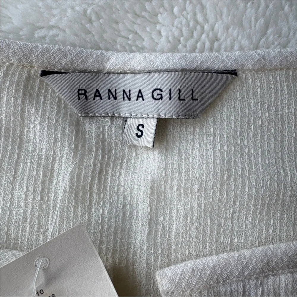 Anthropologie Ranna Gill Cream Long Sleeve Blouse, NWT - Picture 4 of 6